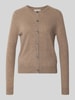 Christian Berg Woman Strickjacke aus reinem Kaschmir mit durchgängiger Knopfleiste Mud Melange
