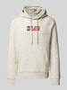 Jack & Jones Hoodie met labelprint, model 'ECORP' Offwhite gemêleerd