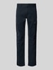 PME Legend Slim fit cargobroek met logostitching Donkerblauw
