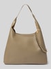 Seidenfelt Handtasche mit Label-Detail Modell 'LAINIO' Taupe