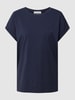 Armedangels T-shirt met geribde ronde hals, model 'IDAARA' Marineblauw