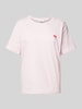 s.Oliver RED LABEL Relaxed Fit T-Shirt aus reiner Baumwolle mit Herz-Stickerei Rosa