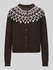 VERO MODA Regular fit gebreid jack met wolgehalte model 'KARLA' Chocoladebruin
