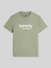 Tommy Jeans relaxed fit T-shirt van puur katoen met labelopschrift Rietgroen