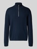 Selected Relaxed Fit Troyer aus Viskose-Mix Modell 'TELLER' Marine
