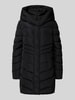 Tom Tailor Regular fit gewatteerde lange jas met capuchon Zwart