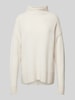 Jake*s Collection Gebreide pullover van kasjmier met opstaande kraag Offwhite