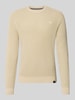 Lerros Regular fit pullover in gebreide look Beige gemêleerd