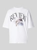 REVIEW T-Shirt mit Label-Print Weiss