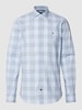 Tommy Hilfiger Tailored Stretch slim fit van katoen met glencheck-motief Bleu