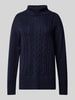 Tom Tailor Rollkragenpullover mit Zopfmuster Dunkelblau Melange