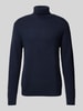 SELECTED HOMME Rollkragenpullover mit Strukturmuster Modell 'ZIG' Dunkelblau