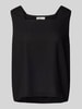 My Essential Wardrobe Trägertop aus Leinen-Viskose-Mix mit Karree-Ausschnitt Black