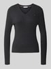 Tommy Hilfiger Sweter w kroju regular fit z czystej bawełny Antracytowy