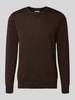 Blend Gebreide pullover met ronde hals, model 'Bruton' Middenbruin