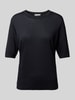 Marc O'Polo Regular Fit T-Shirt aus Lyocell-Baumwoll-Mix in Feinstrick-Optik Marine