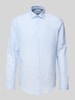 Jake*s Slim Fit Freizeithemd aus Leinen-Baumwoll-Mix Hellblau