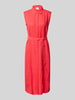 ICHI Hemdblusenkleid aus Leinen-Viskose-Mix mit Bindegürtel Pink