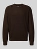 Jack & Jones Strickpullover mit Rundhalsausschnitt Modell 'KAITO' Dunkelbraun