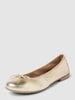 Marco Tozzi Lederballerinas in metallic Gold