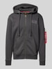 Alpha Industries Sweatjack met labeldetails Antraciet