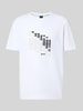 BOSS Green Relaxed Fit T-Shirt aus Baumwoll-Mix Modell 'TS_NETWORK FLAG' Weiss