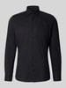 OLYMP Level Five Slim fit zakelijk overhemd met kentkraag Zwart