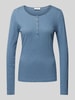 Marc O'Polo Regular Fit Langarmshirt mit kurzer Knopfleiste Rauchblau