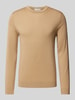 SELECTED HOMME Gebreide pullover met ribboorden, model 'TRAY' Camel