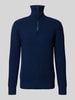 SELECTED HOMME Gebreide pullover met ribboorden, model 'LAND' Donkerblauw