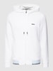 BOSS Green Sweatjacke mit Logo-Stitchings Modell 'Saggy' Weiß