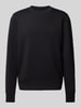 Casual Friday Sweatshirt met ribboorden, model 'Sebastian' Zwart