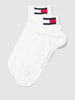 Tommy Hilfiger Sokken met labeldetail in een set van 2 paar, model 'MEN QUARTER 2P FLAG' Wit