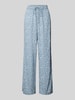 Pieces Stoffen broek met bloemenmotief, model 'NYA' Bleu