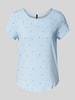 Vero Moda Regular fit blousetop met ronde hals, model 'BELLA' Lichtblauw