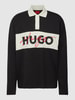 HUGO Poloshirt met labelprint, model 'Dilvret' Zwart