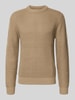 Jack & Jones Strickpullover mit gerippten Abschlüssen Modell 'LINK' Beige