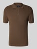 MCNEAL Gebreide polo met korte knoopsluiting Middenbruin