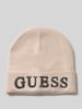 GUESS Muts van viscosemix met labeldetail Lichtroze