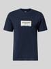 JACK & JONES T-shirt mit Label-Print Modell 'FREDERIKSBERG' Marine