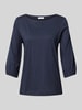 s.Oliver RED LABEL T-shirt van zuiver katoen met boothals en 3/4-mouwen Marineblauw