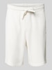 HUGO Sweatshorts met labelprint, model 'Nomario' Offwhite