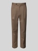 SELECTED HOMME Regular Tapered Fit Bundfaltenhose mit Gürtelschlaufen Oliv