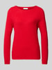 Rich & Royal Gebreide pullover met ronde hals Rood