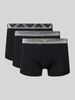 Emporio Armani Slim Fit Trunks mit Logo-Stitching im 3er-Pack Black