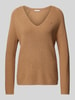 Tommy Hilfiger Strickpullover mit V-Ausschnitt Camel