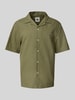Wood Wood Regular Fit Leinenhemd mit Resortkragen Modell 'aaron' Oliv