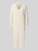 Only Soepele gebreide jurk met V-hals, model 'NEW TESSA' Offwhite gemêleerd
