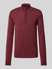 HUGO Strickpullover mit Troyer-Kragen Modell 'San Quirin' Bordeaux