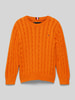 Tommy Hilfiger Teens Gebreide pullover met ribboorden Oranje